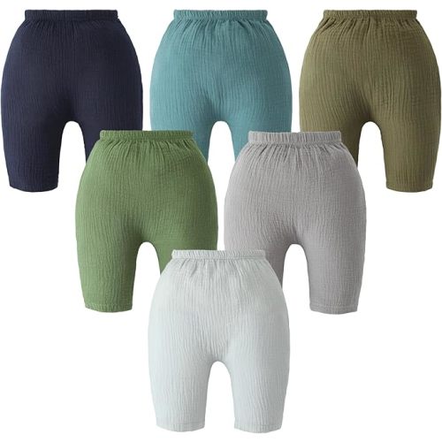 Baby Pants 6-Pack Cotton Linen Jogger Pants & Baby Sweatpants for Boys & Girls Elastic Waist Infant Bottoms