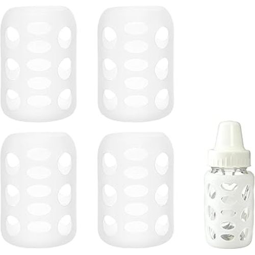 4Pack Silicone Sleeve for Evenflo Feeding Classic Glass 4oz, Glass Bottle Sleeves for Balance Plus Standard Neck 4oz, Scald Sleeve Heat Protective Case (Not Fit Evenflo Wide Neck 5oz)