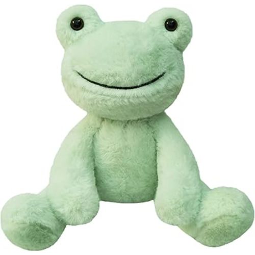 Green Plush Frog Stuffed Animal Toy, Soft Cuddly Plushie Hugger Toy for Boys Girls, Gifts for Kids or Girlfriend, 12 Inches