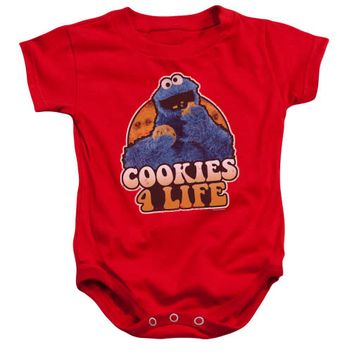 Sesame Street Cookies 4 Life Baby Onesie T-Shirt Red