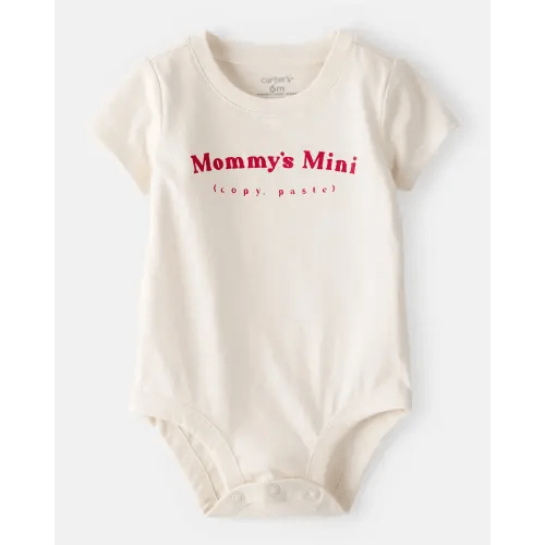 Baby 'Mommy's Mini' Short-Sleeve Graphic Bodysuit - Cream | Carter's