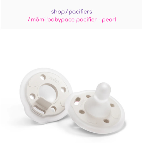 babypace breast-like pacifier 0-12 mo single - pearl | mōmi