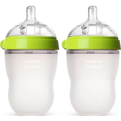Comotomo Baby Bottle Double Pack, Green, 8oz