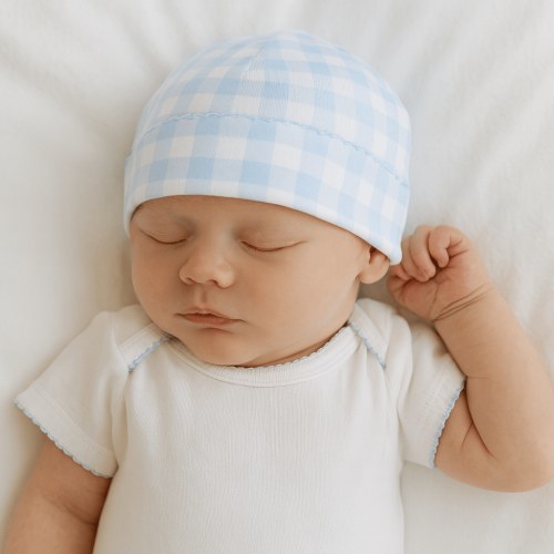 Baby Checks Hat - Blue