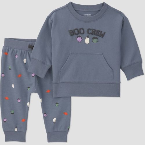 Carter's Just One You® Baby Boys' 2pc "Boo Crew" Sweatshirt and Sweatpants - Gray 9M