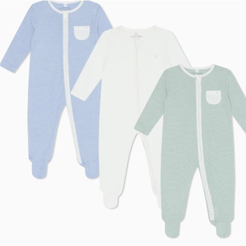 Clever Zip Baby Pajamas 3 Pack white / Newborn