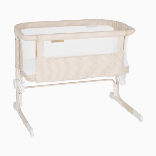 Baby Delight Beside Me Dreamer Bassinet & Bedside Sleeper - Tan Linen Stripe