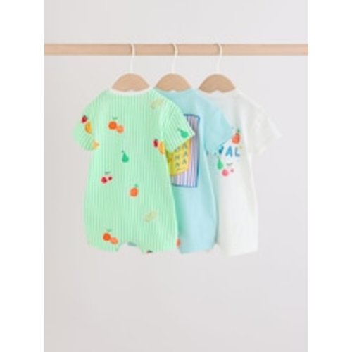 Buy Blue Fruit Print Jersey Baby Rompers 3 Pack from Next USA
