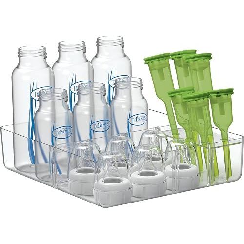 Dr. Brown's Baby Bottle Storage Tray with Customizable Compartments, Clear