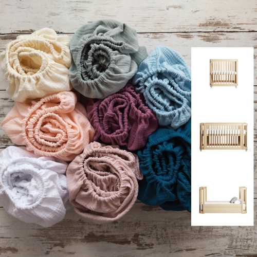 Organic Cotton Muslin Fitted Crib Sheet for Nestig Mini Crib, Full Crib | Soft, Breathable, Eco-Friendly Baby Bedding, Handmade Baby Sheets