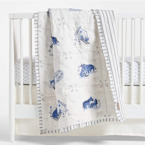 Painted Pasture Organic Cotton Voile Baby Crib Quilt