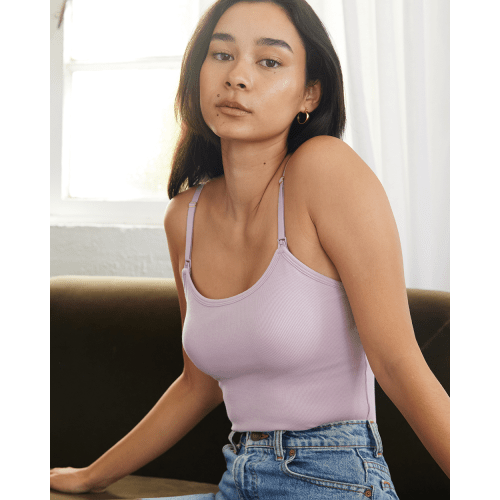 Soft Ribbed Nursing Tank (Lilac)