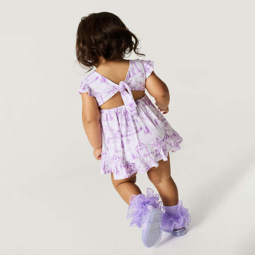 Babette Tie Back Ruffled Bodysuit Dress