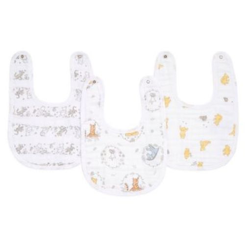 Disney Baby Essentials 3pk Muslin Snap Bib Disney - Winnie and Friends