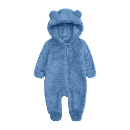 BLVB Newborn Baby Romper Fleece Onesie Jumpsuit Infant Girls Boys Long Sleeve Warm Hooded Snowsuit Outwear Outfits
