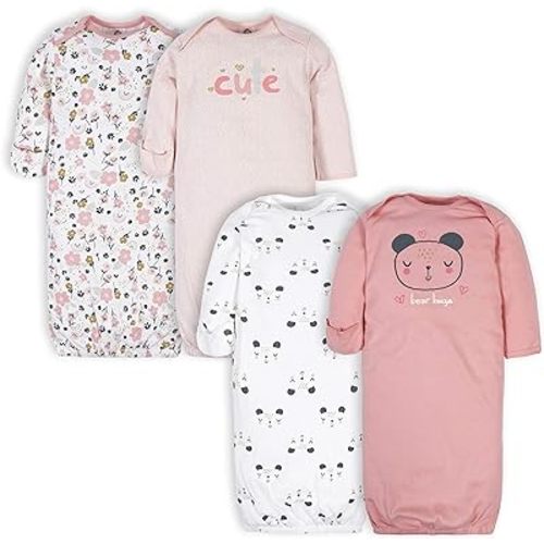 Gerber unisex-baby Baby Boy and Girls 4-pack Sleeper Gown