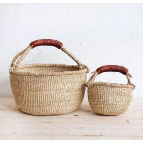 Handwoven Bolga Basket: Seagrass Picnic or Storage Basket