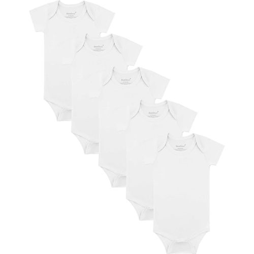 Baby Solid Bodysuit - Super Soft Rayon made from Bamboo - Short Sleeve Long Sleeve Newborn Infant Boy Girl - 5-Pack