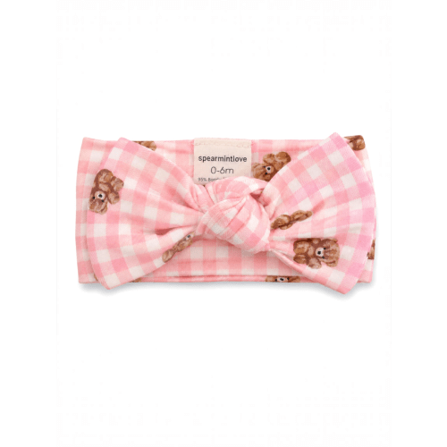 Knot Bow, Pink Teddy Picnic