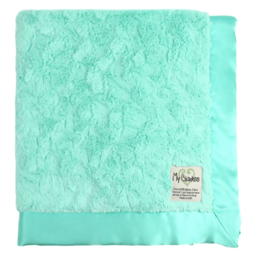Luxe Bella Mint Satin Border Security Baby Blanket – Soft & Cozy