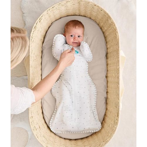 Love to Dream Swaddle UP Baby Sleep Sack for Summer | Small 8-13 lbs | Arms Up Swaddle for Newborns | Breathable Lightweight 0.2 TOG | Ideal for Warm Weather | You are My White