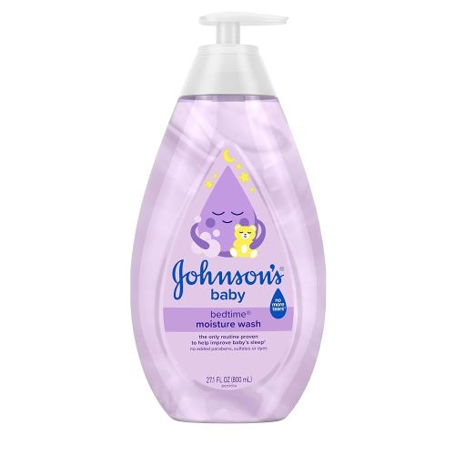 Johnson's Baby Bedtime Moisture Body Wash, Soothing NaturalCalm Aromas, Nighttime Bath Wash to Help Calm Baby Before Bed, Baby Wash, No added Parabens & Sulfates, 27.1 fl. oz