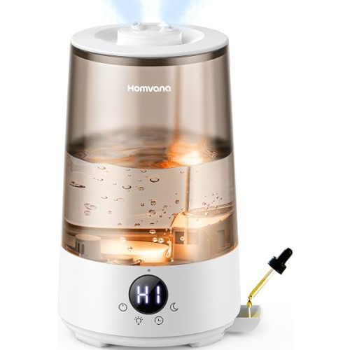 Homvana 3.6L Cool Mist Humidifiers for Bedroom, Baby, Large Room, Grey