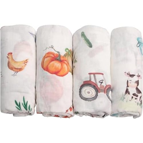 Bamboo Muslin Swaddle Blankets, Baby Receiving Blanket