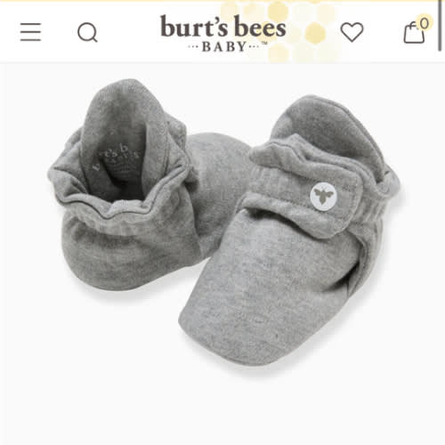 Solid Organic Cotton Baby Booties - Heather Grey