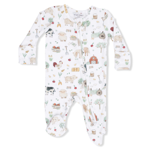 Cute Farm Animals Uni - 2 Way Zipper Footie