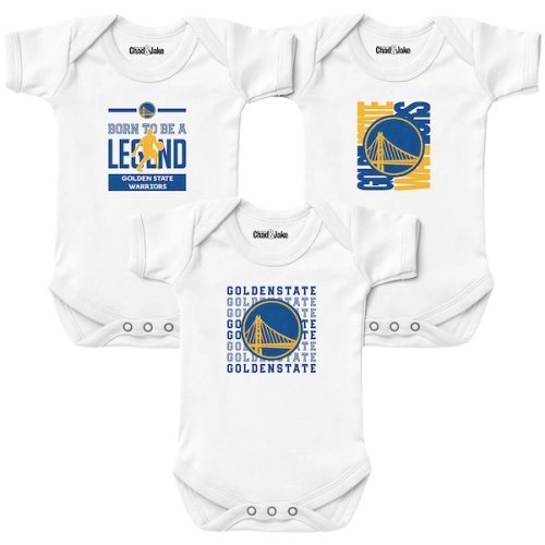 Newborn & Infant Golden State Warriors Chad & Jake White 3-Pack Bodysuit Set