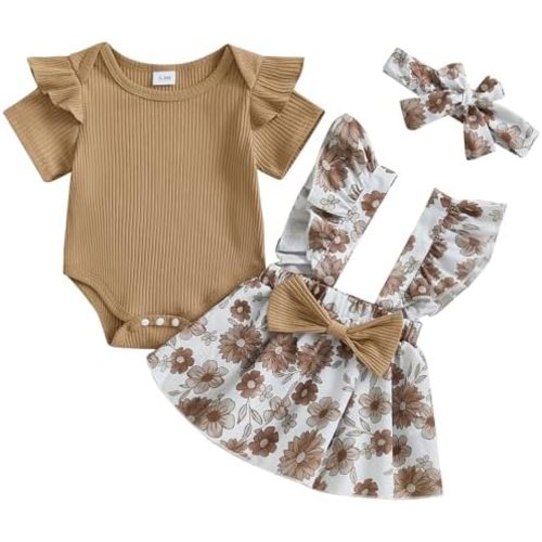 Mubineo Baby Girl Clothes Summer Skirt Outfits Ruffle Short Sleeve Romper Overall Dress Infant Cute Newborn Outfit