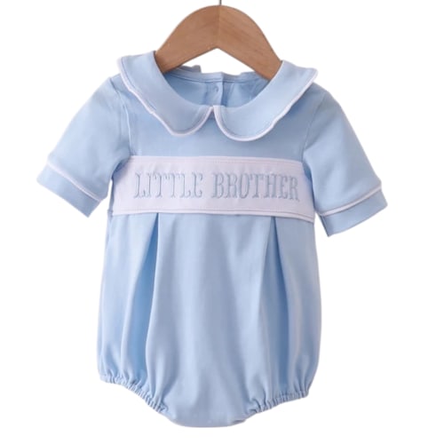 BLUE LITTLE BROTHER EMBROIDERY BUBBLE