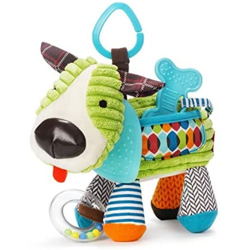 Skip Hop Bandana Buddies Baby Activity and Teething Toy with Multi-Sensory Rattle and Textures, Puppy
