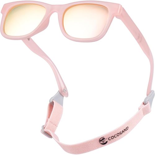 COCOSAND Flexible Baby Sunglasses with Strap Polarized UV Protection for Toddler Infant Newborn Boy Girl Age 0-24 Months