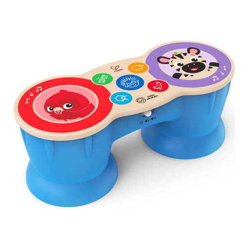 Baby Einstein & Hape Upbeat Tunes Magic Touch Wooden Drums Infant and Toddler Musical Toy, Unisex