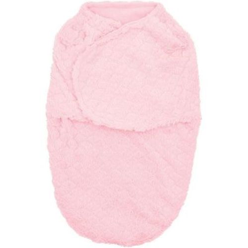 Everyday Kids Newborn Swaddle Blanket – Plush Faux Fur Swaddle Sack with Soft Fleece Lining – 0–3 Month Pink Baby Swaddle