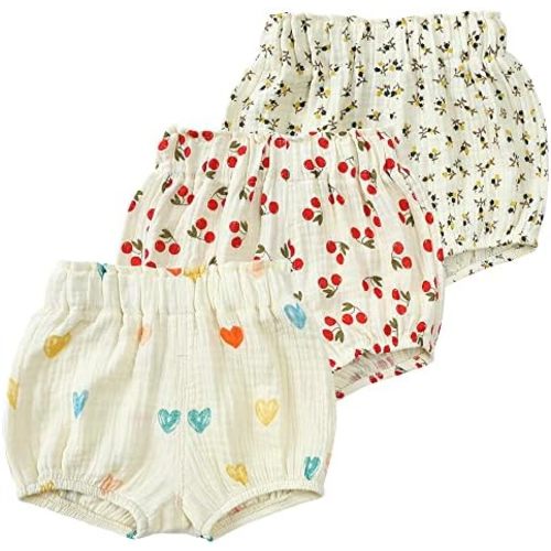 Baby Girls Ruffle Bloomer Shorts Toddler Cute Cotton Linen Panty Diaper Covers