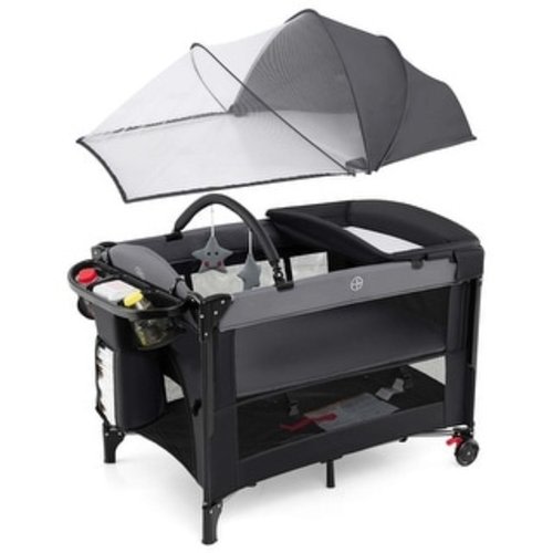 5-in-1 Baby Bedside Sleeper Portable Bedside Playard w/ Canopy