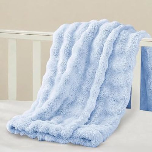 Yurhap 3D Cloud Bubble Baby Blankets for Boys Girls Cuddly Fleece Baby Gift