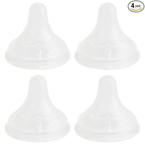 Silicone Nipple (S) for Spectra Baby Bottles, Slow Flow, 0m+, 4 Count