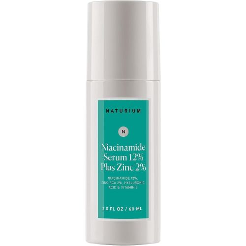 Naturium Niacinamide Face Serum 12% Plus Zinc 2% Jumbo, Vegan & Cruelty-Free, Anti-Aging, Pore Minimizer & Dark Spot Corrector with Hyaluronic Acid & Vitamin E, 2 oz