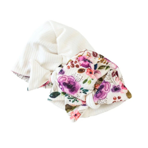 RUCHED BEANIE WITH BOW