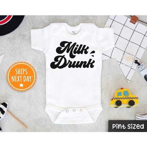 Funny Milk Drunk Baby Onesie®- Cute Drinking Buddy Baby Onesie®
