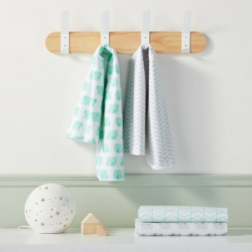 Flannel Baby Blankets Elephants 4pk - Cloud Island™ Mint