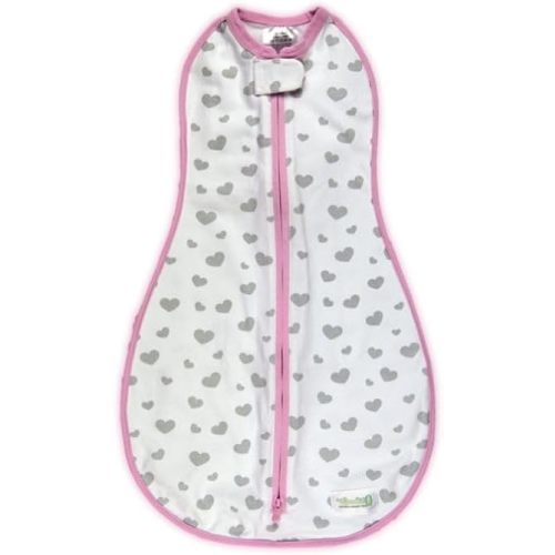 Woombie Original Baby Swaddling Blanket - Soothing, Cotton Baby Swaddle with Zipper - Wearable Newborn Blanket, My Love, 5-13 lbs