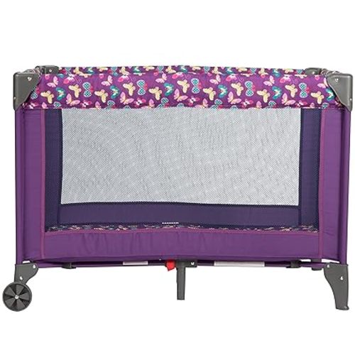Cosco Funsport Compact Portable Playard, Lightweight, Easy Set up, Foldable Baby Playpen with Carry Bag, Butterfly Twirl