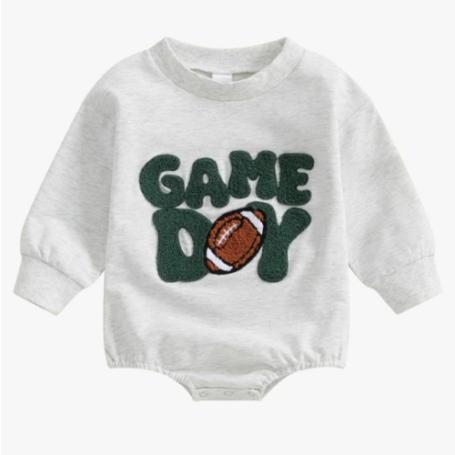 VISGOGO Newborn Infant Baby Boy Girls Oversized Romper Little Dude Sweater Onesie Coming Home Outfit Neutral Clothes
