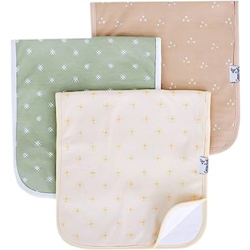 Copper Pearl Premium Baby Burp Cloths - 3-Pack Large Cotton Burp Cloths, Extra Soft Spit Up Rags with 3 Absorbent Layers, Perfect for Baby Boy and Baby Girl Gifts (21" x 10" Size, Santa Fe Set)