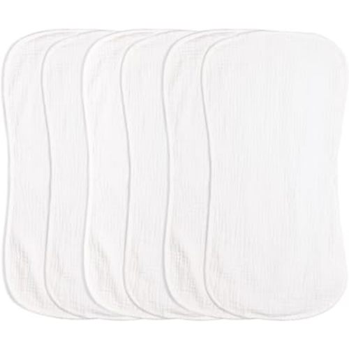 Muslin Burp Cloths 20" x 10",100% Cotton Pack of 6r, Extra Soft and Absorbent,Suitable for both boys and girls